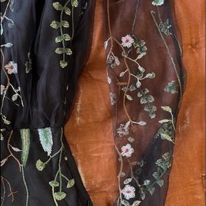 long black and floral dress